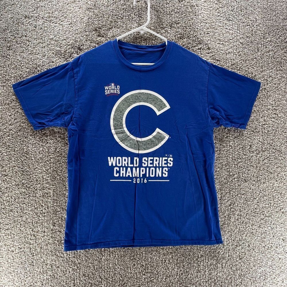 Chicago Cubs Shirt Adult Large Blue 2016 World‎ Series Champions Fanatics Mens
